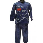 Lunatex jongens pyjama velours 'Vleermuis' blauw