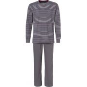 Pastunette heren pyjama 'V-hals' antraciet wit/grijs